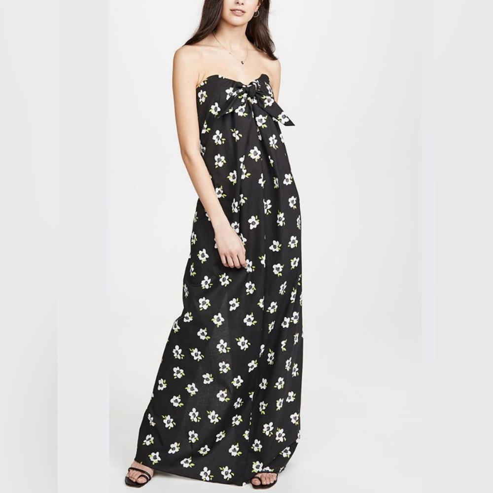 Caroline‎ Constas Dress Kaia Floral Daisy Strapless Maxi Gown Sundress Sz XS
